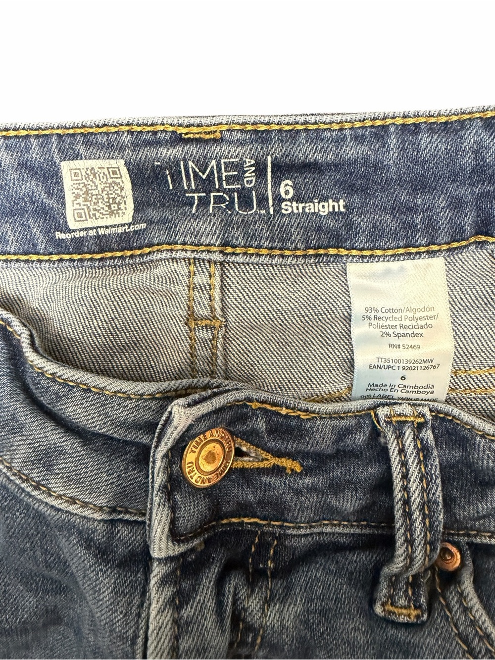 Time and Tru Light Blue Straight-Leg Women's Jeans - Picture 2 of 8
